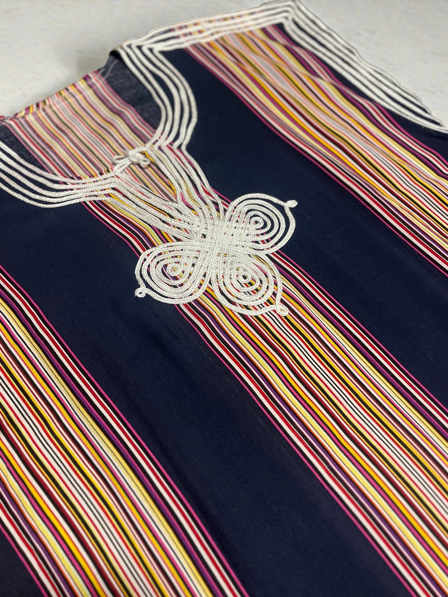 Navy Blue Moroccan Striped Gandora